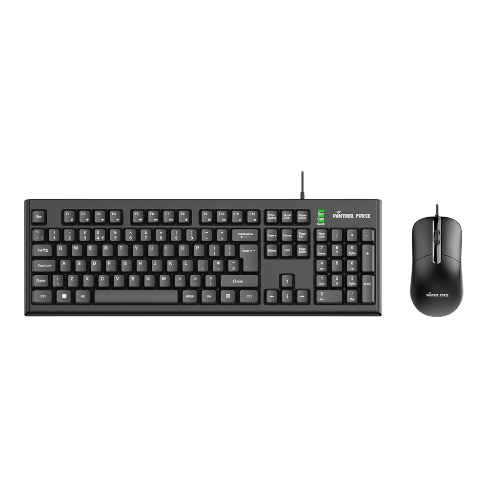 Panther Force Wired Keyboard & Mouse Combo - PF-289 // Durable, High-Precision, Plug-and-Play Design for Work & Gaming Panther Force Wired Keyboard & Mouse Combo - PF-289 // Durable, High-Precision, Plug-and-Play Design for Work & Gaming